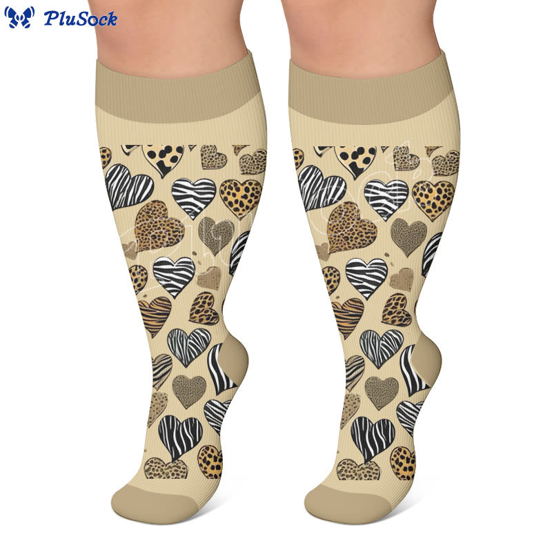 Plusock Plus Size Leopard Print Compression Socks - image 2