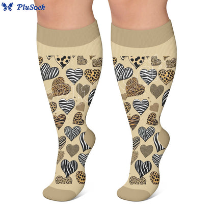 Plusock Plus Size Leopard Print Compression Socks - image 2
