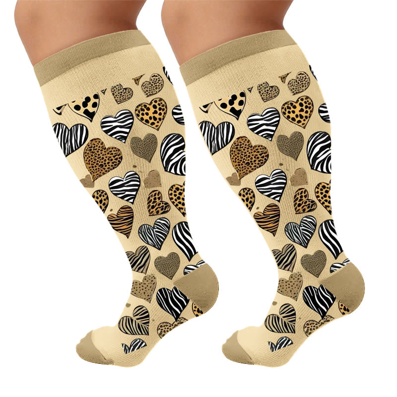 Plusock Plus Size Leopard Print Compression Socks - Animal Print(1 pair) - 4XL - image 5