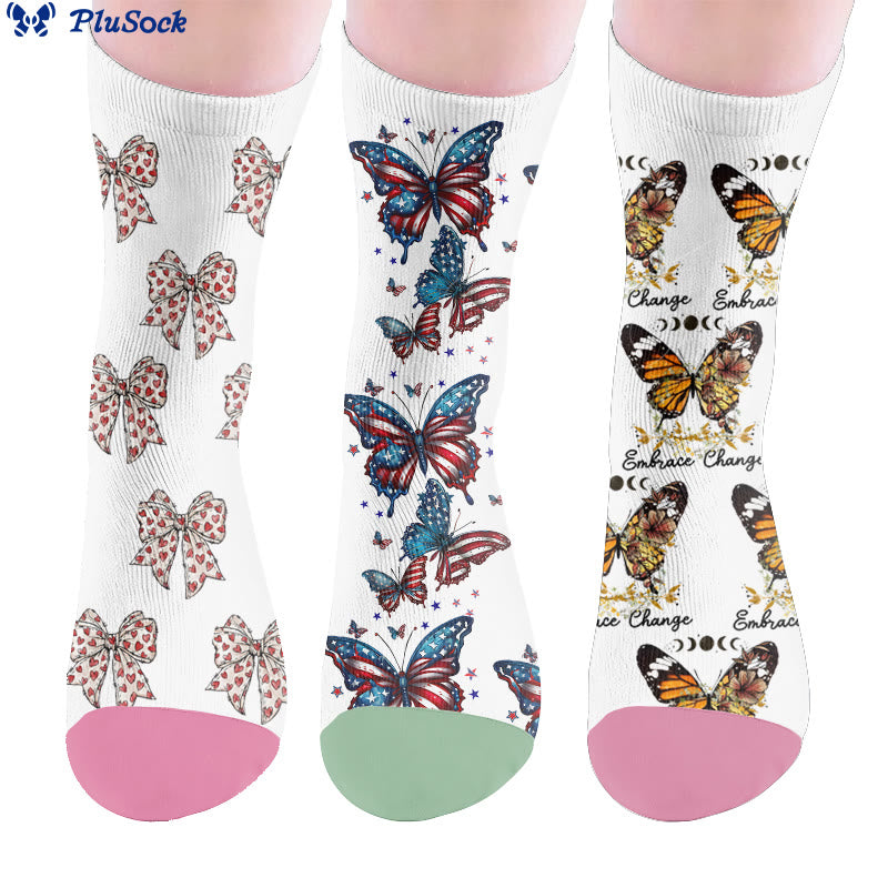 Plusock Bowknot Flag Butterfly Socks - image 0