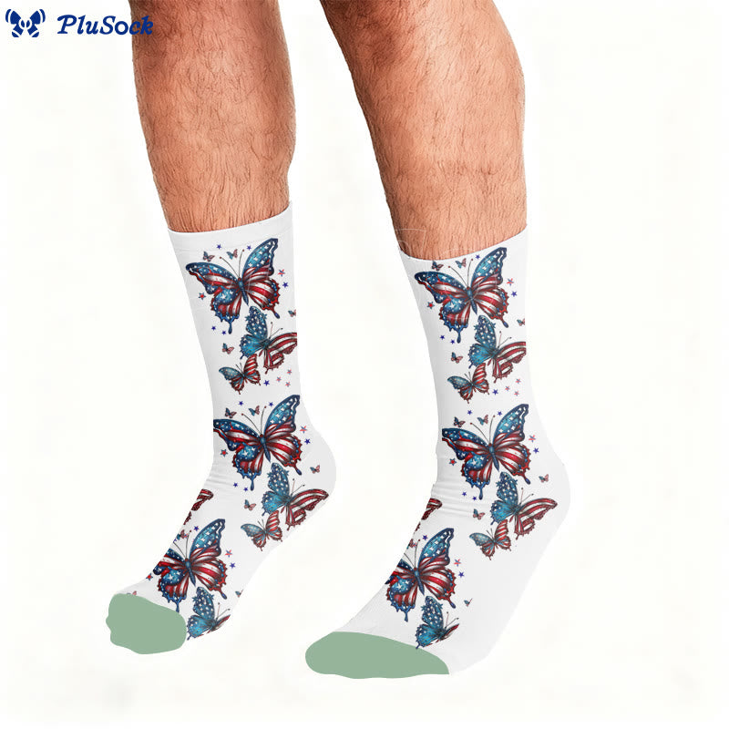 Plusock Bowknot Flag Butterfly Socks - image 2