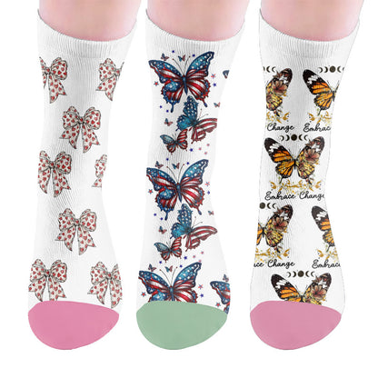 Plusock Bowknot Flag Butterfly Socks - Multicolor - EU37-44(US4-10) - image 10