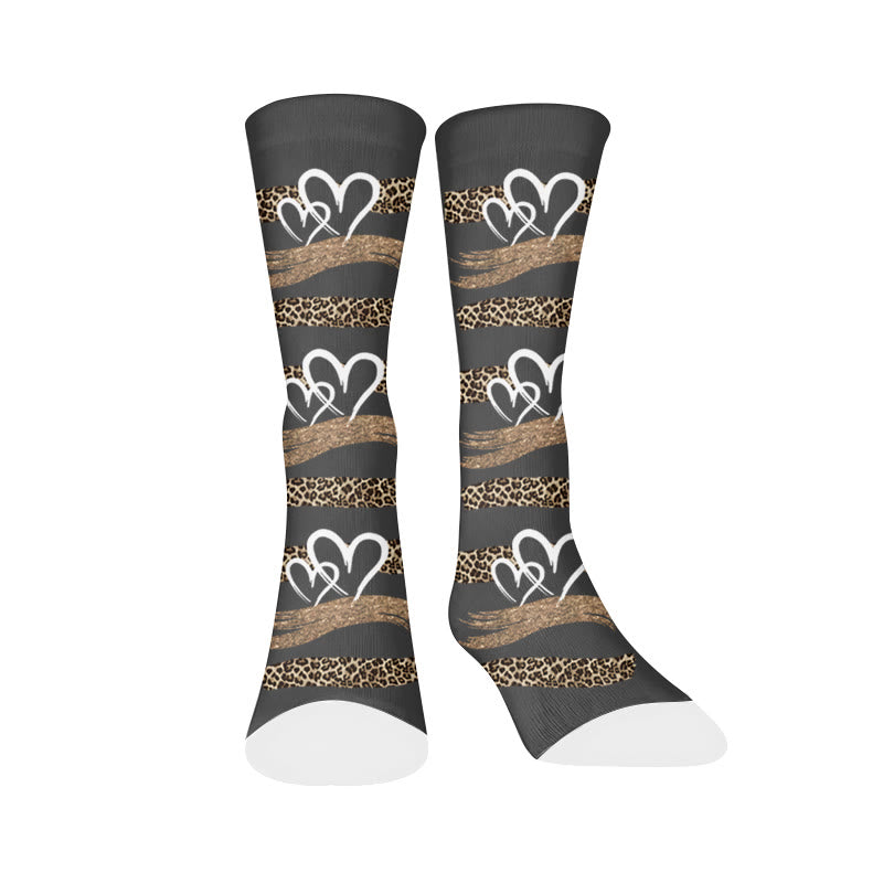 Plusock Leopard Butterfly Heart Socks - Leopard print(1 pair) - EU37-44(US4-10) - image 7