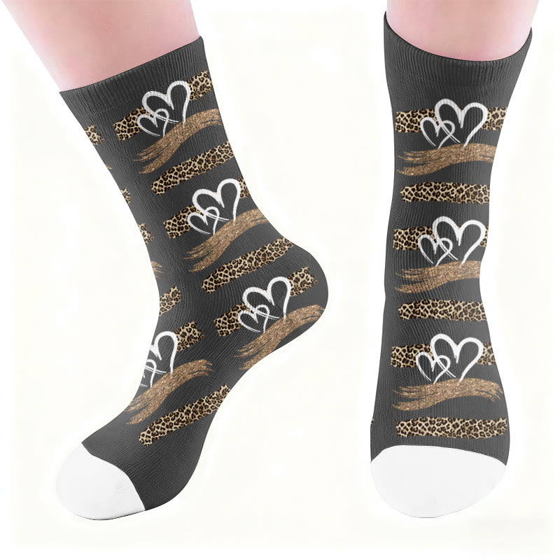 Plusock Leopard Butterfly Heart Socks - image 4