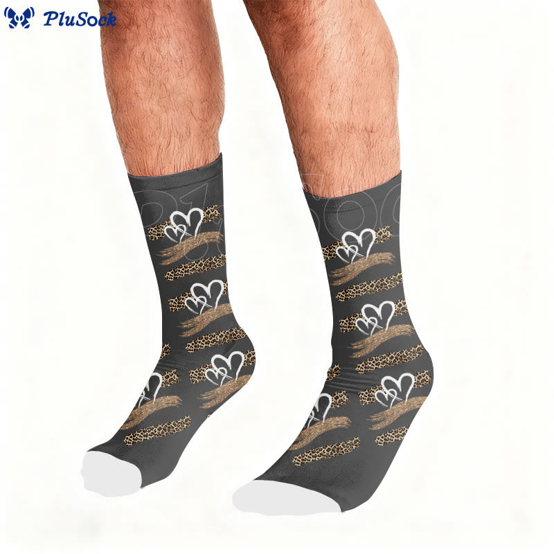 Plusock Leopard Butterfly Heart Socks - image 1