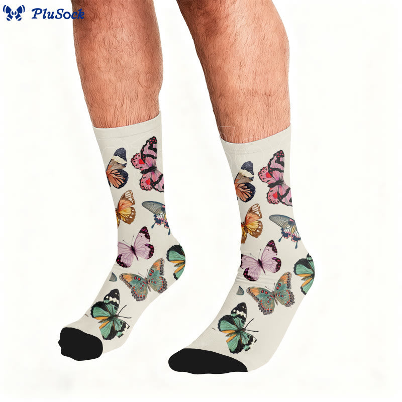 Plusock Butterfly Heart Leopard Print Socks - image 1