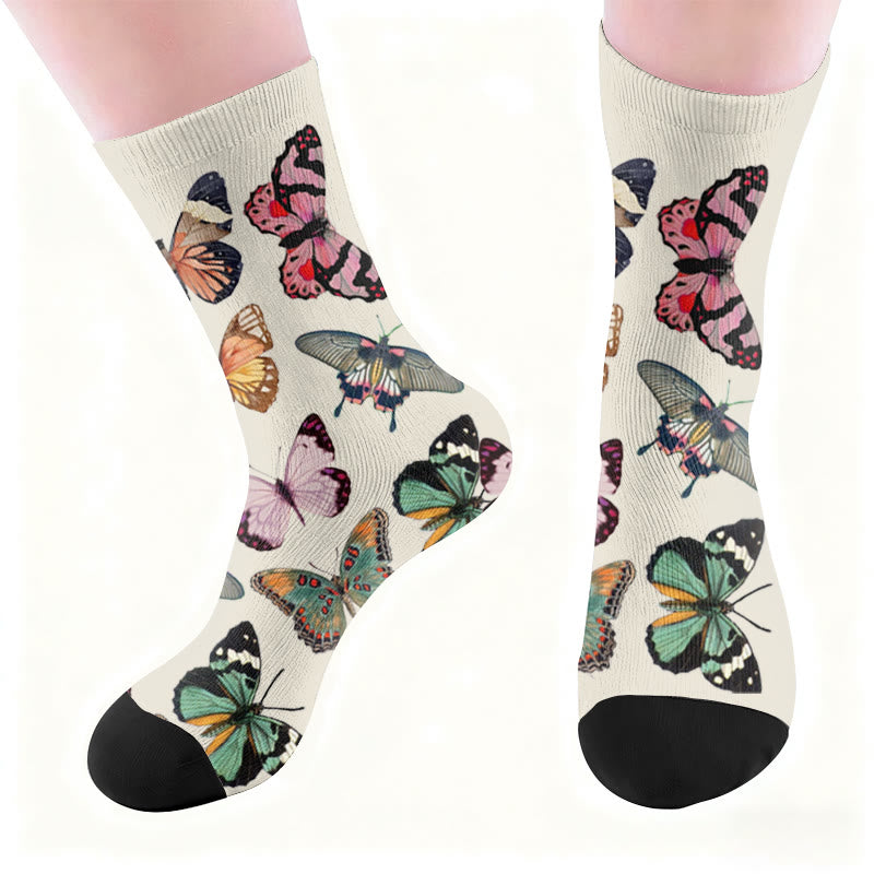 Plusock Butterfly Heart Leopard Print Socks - image 4