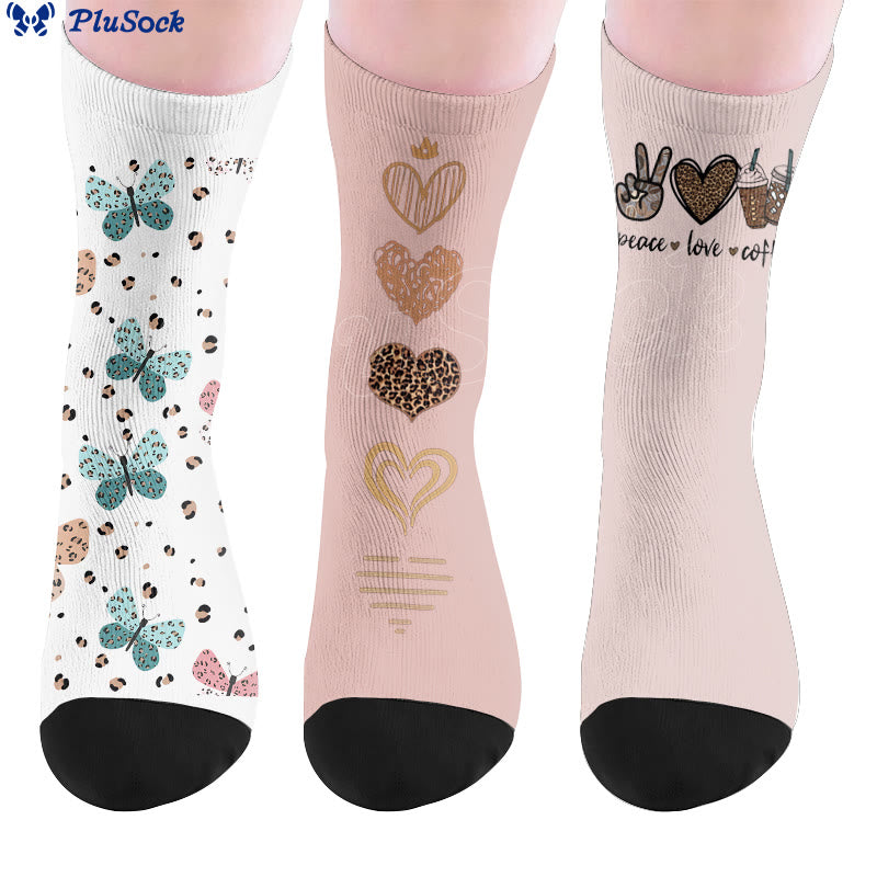 Plusock Butterfly Heart Coffee Socks - image 0