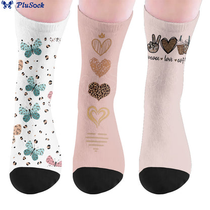 Plusock Butterfly Heart Coffee Socks - image 0