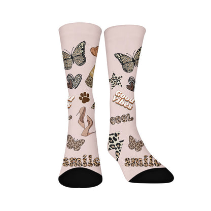 Plusock Leopard Print Lips Socks - Retro(1 Pair) - EU37-44(US4-10) - image 9