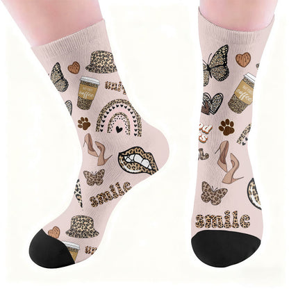 Plusock Leopard Print Lips Socks - image 6
