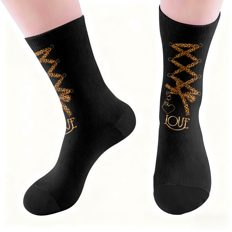 Plusock Leopard Print Lips Socks - image 4