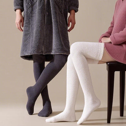 Plusock Plus Size Solid Color Thigh High Socks(2 Pairs) - image 2