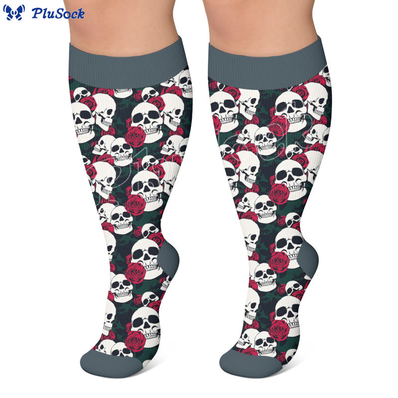 Plusock Plus Size Skull Compression Socks - image 2