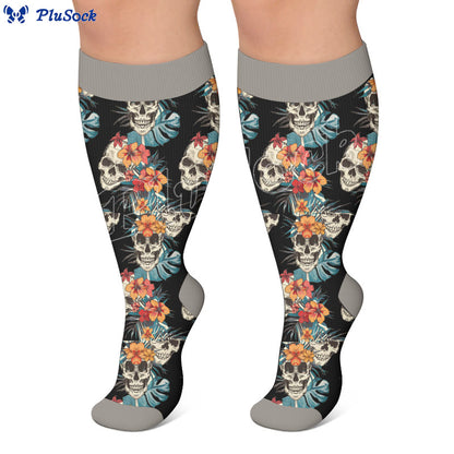 Plusock Plus Size Skull Compression Socks - image 4