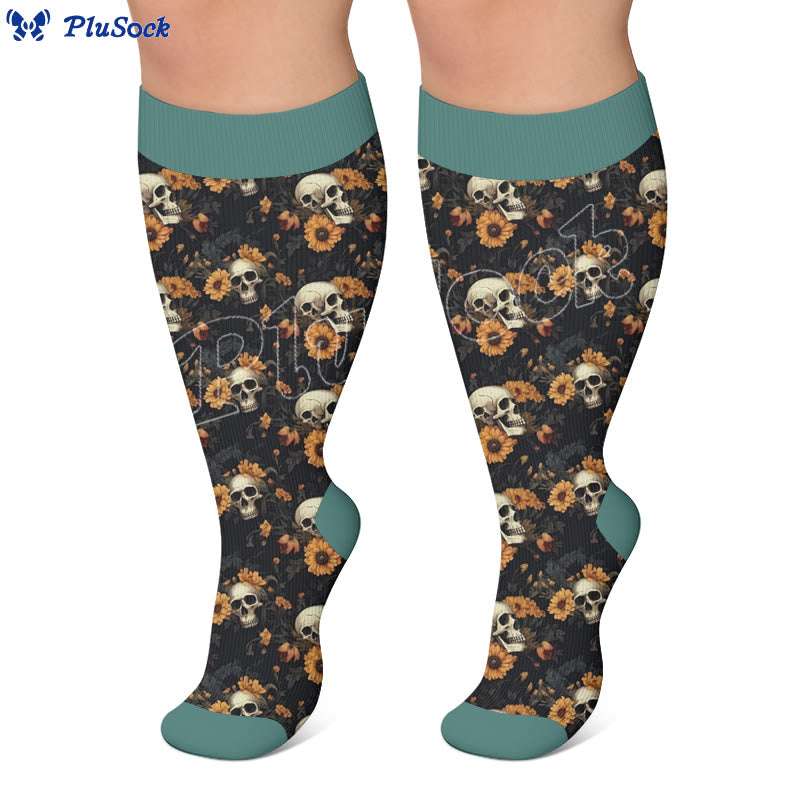 Plusock Plus Size Skull Compression Socks - image 3
