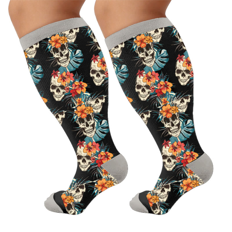 Plusock Plus Size Skull Compression Socks - Unique(1Pair) - 4XL - image 7