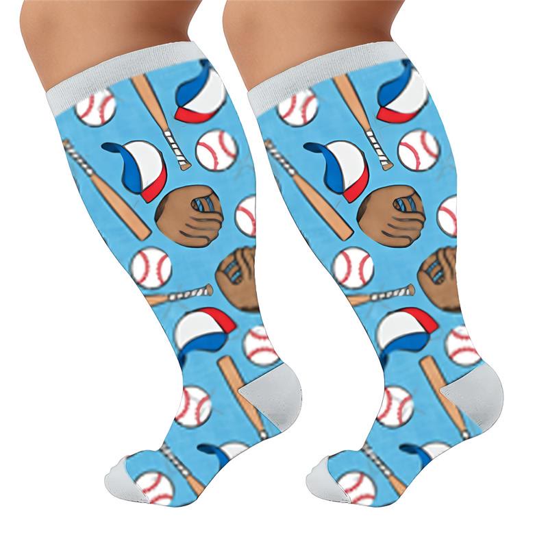 Plusock Plus Size Sports Compression Socks - Baseball(1Pair) - 4XL - image 5