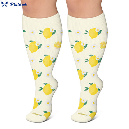 Plusock Plus Size Lemon Cherry Strawberry Compression Socks - image 4