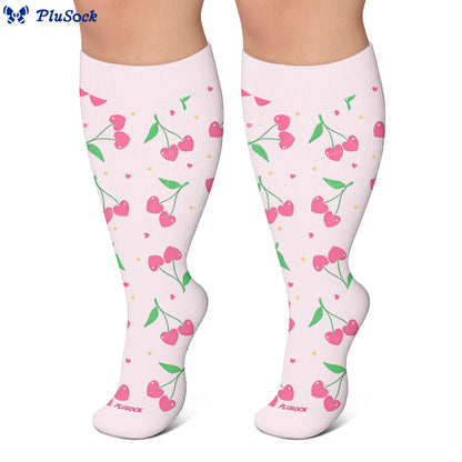 Plusock Plus Size Lemon Cherry Strawberry Compression Socks - image 2