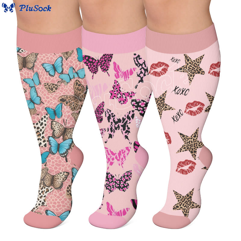 Plusock Plus Size Animal Print Compression Socks - image 0