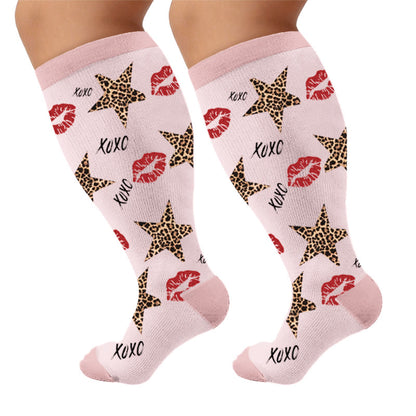Plusock Plus Size Animal Print Compression Socks - Star(1 Pair) - 4XL - image 7