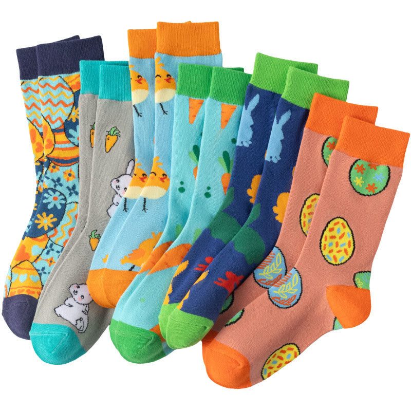Plusock Easter Carrot Themed Quarter Socks(6 Pairs) - Multicolor - EU38-43(US5-9) - image 8