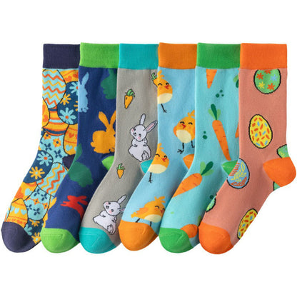 Plusock Easter Carrot Themed Quarter Socks(6 Pairs) - image 0