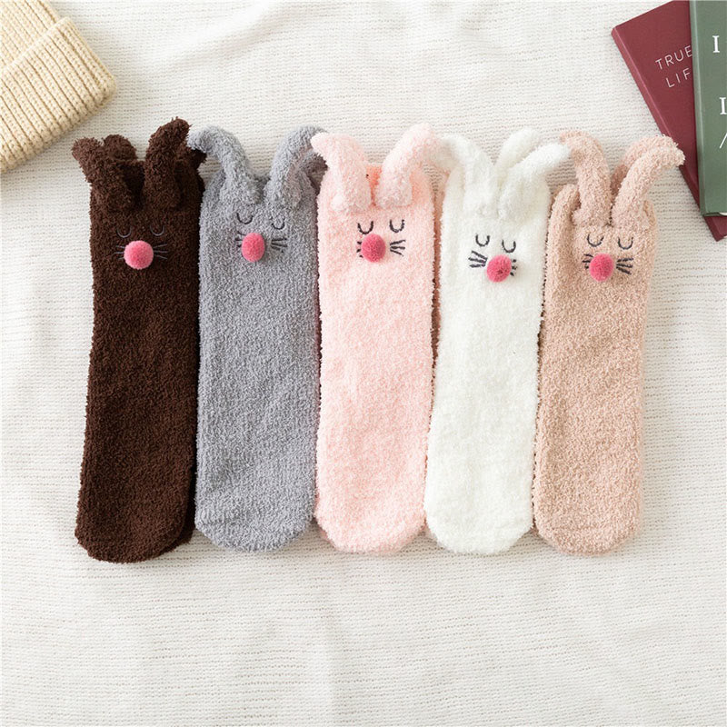 Plusock Plush Rabbit Ears Quarter Socks(3 Pairs) - image 7