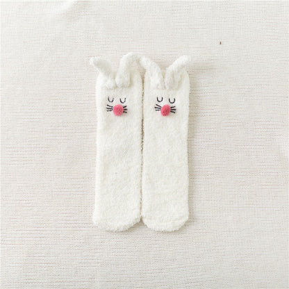 Plusock Plush Rabbit Ears Quarter Socks(3 Pairs) - White - EU36-40(US3-7) - image 9