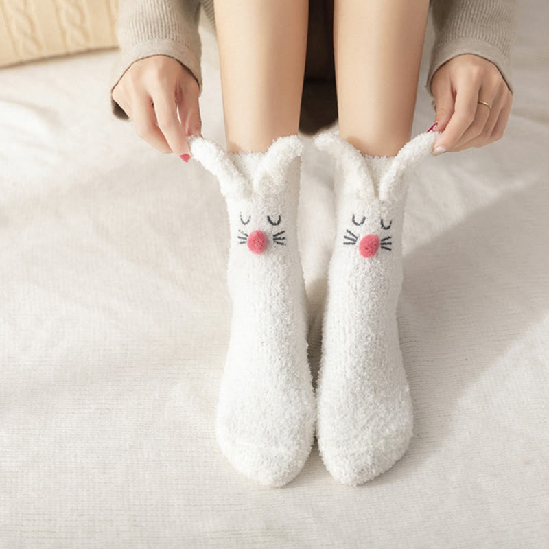 Plusock Plush Rabbit Ears Quarter Socks(3 Pairs) - image 4