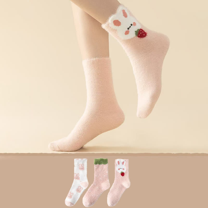 Plusock Adorable Bunny Quarter Socks(3 Pairs) - image 0