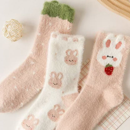 Plusock Adorable Bunny Quarter Socks(3 Pairs) - image 2