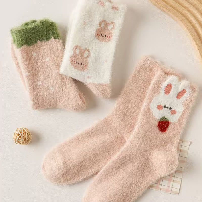 Plusock Adorable Bunny Quarter Socks(3 Pairs) - image 3
