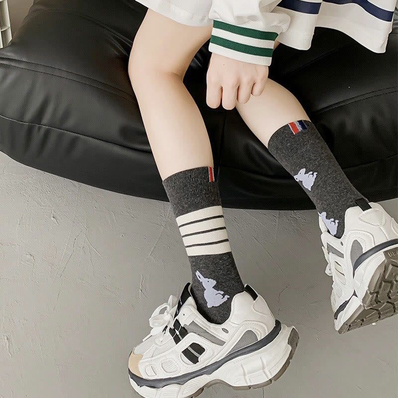 Plusock Four Stripe Rabbit Quarter Socks(5 Pairs) - image 5