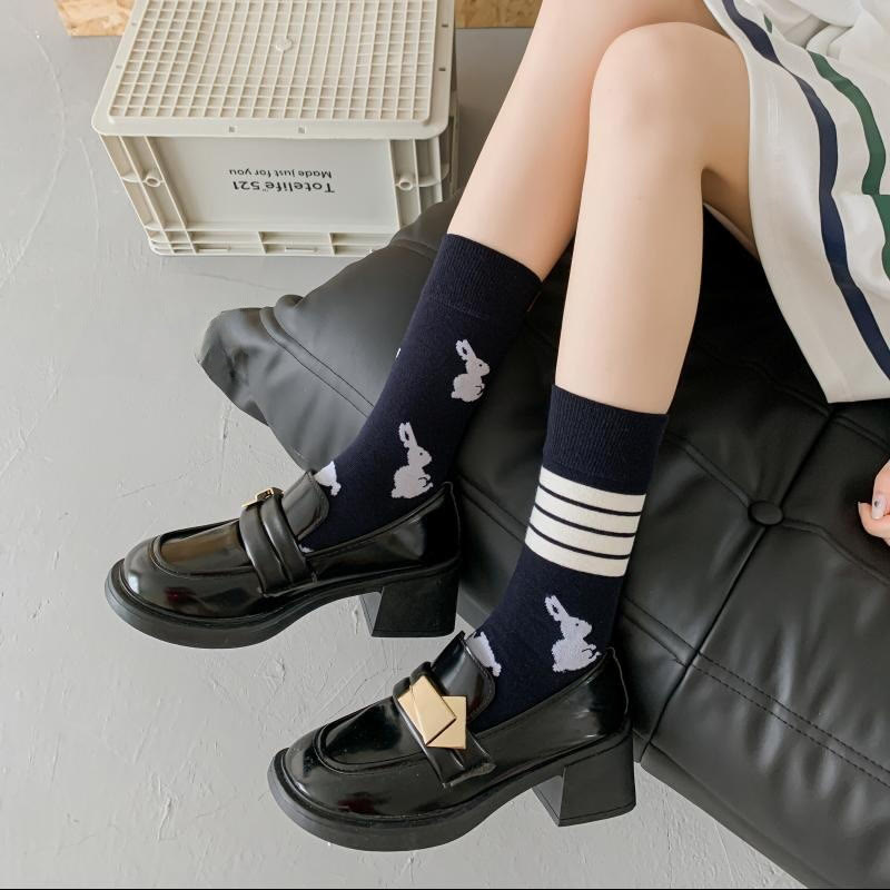 Plusock Four Stripe Rabbit Quarter Socks(5 Pairs) - image 4