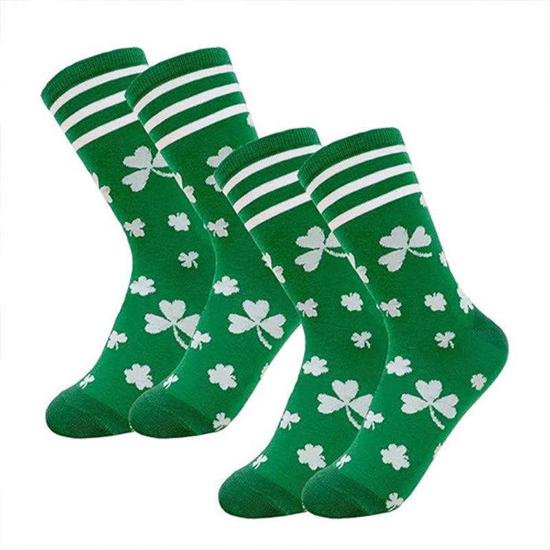 Plusock Striped Clover Quarter Socks(3 Pairs) - image 9
