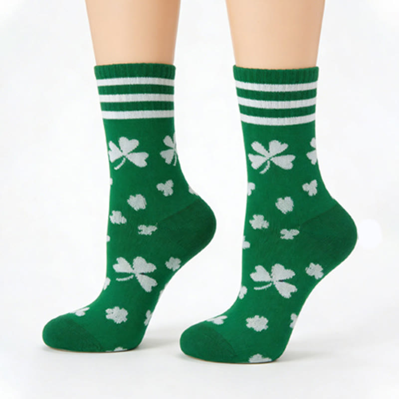 Plusock Striped Clover Quarter Socks(3 Pairs) - image 6