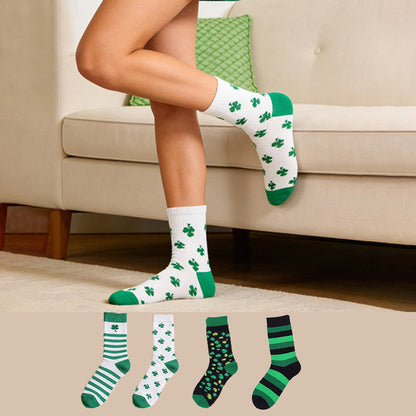 Plusock Four Leaf Clover Quarter Socks(4 Pairs) - Multicolor - EU36-44(US3-9) - image 0