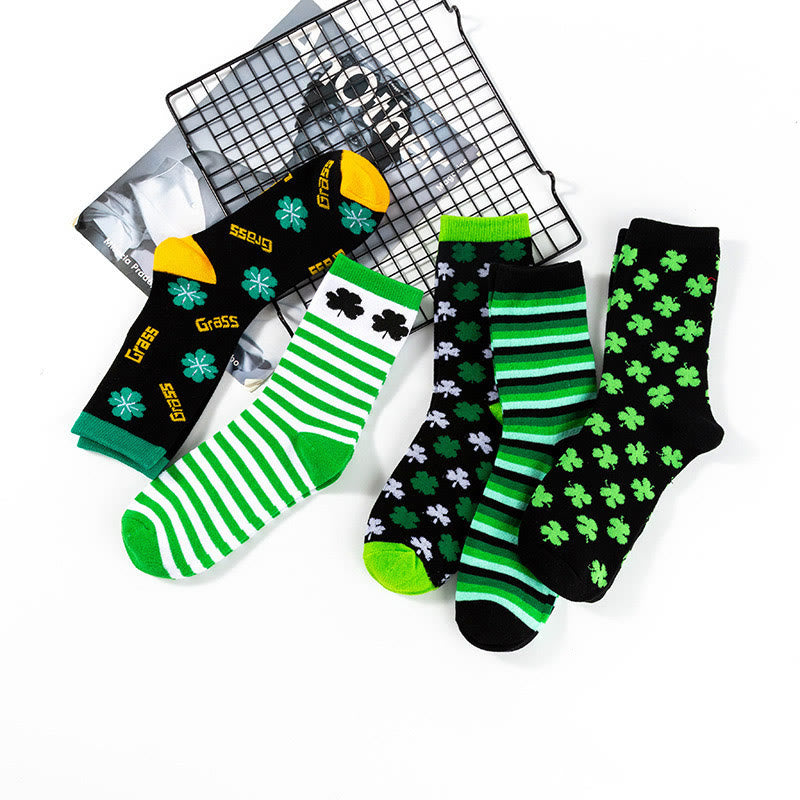 Plusock Lucky Clover Series Quarter Socks(5 Pairs) - image 13
