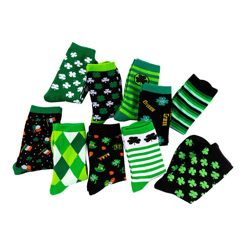 Plusock Lucky Clover Series Quarter Socks(5 Pairs) - image 11