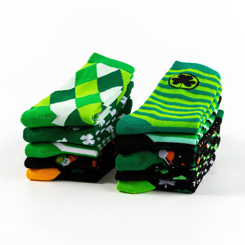 Plusock Lucky Clover Series Quarter Socks(5 Pairs) - image 12