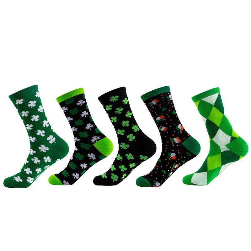 Plusock Lucky Clover Series Quarter Socks(5 Pairs) - Multicolor B - EU36-42(US3-8.5) - image 16