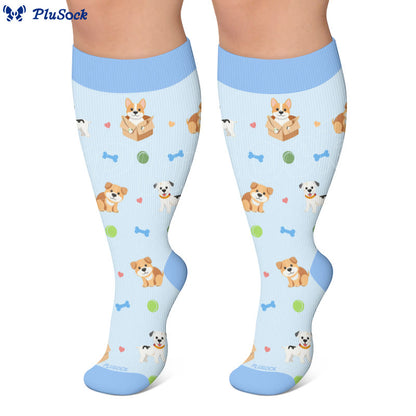 Plusock Plus Size Cute Pets Cartoon Compression Socks - image 2