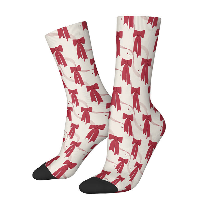 Plusock 3D Lips Bow Us Dollars Quarter Socks(3 Pairs) - D - EU36-42(US3-8.5) - image 6