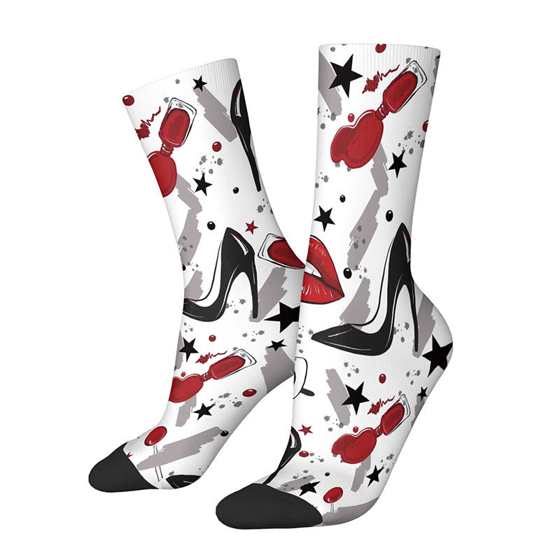 Plusock 3D Lips Bow Us Dollars Quarter Socks(3 Pairs) - B - EU36-42(US3-8.5) - image 4