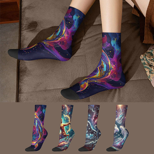 Plusock 3D Universe Quarter Socks(4 Pairs) - Multicolor - EU36-42(US3-8.5) - image 0
