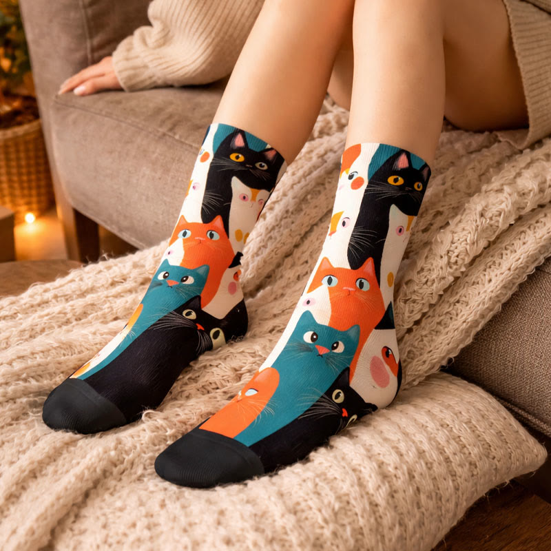 Plusock 3D Cats Quarter Socks(3 Pairs) - image 1