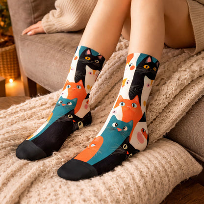 Plusock 3D Cats Quarter Socks(3 Pairs) - image 1