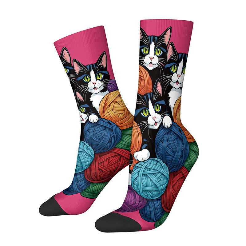 Plusock 3D Cats Quarter Socks(3 Pairs) - F - EU36-42(US3-8.5) - image 8